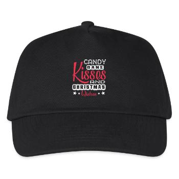 Candy Cane Kisses And Christmas Wishes - Kids’ Baseball Cap - black - Front