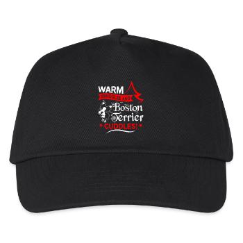 Warm Snuggles And Boston Terrier Cuddles Christmas - Kids’ Baseball Cap - black - Front