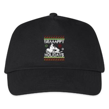 Snowmobile Christmas Braaappy Holidays - Kids’ Baseball Cap - black - Front
