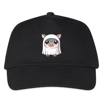 Schwein HalloweenGeist Wildschwein - Kinder Basecap - Schwarz - Vorne
