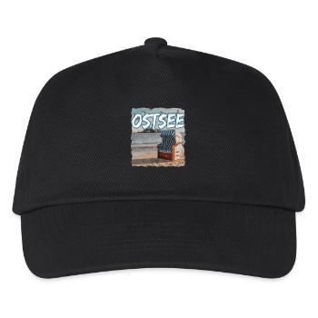 Ostsee Strandkorb - Kinder Basecap - Schwarz - Vorne
