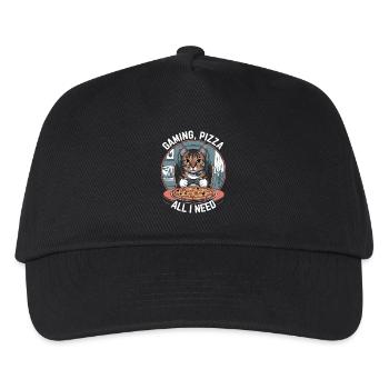 Drôles de chats Jeux Pizza Gamer Gamer Jeux - Casquette de baseball Enfant - noir - Devant