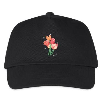 Blumen Blume Garten Gärtner Hobbygärtner - Kinder Basecap - Schwarz - Vorne