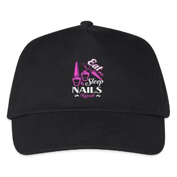 Nails Technician Eat Sleep Nails Repeat - Kids’ Baseball Cap - black - Front