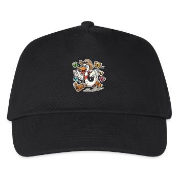 Silly Goose in a cowboy sheriff's hat and boots - Kids’ Baseball Cap - black - Front