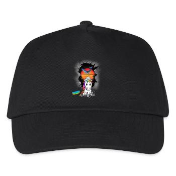 maritim Seemann Einhorn Sonnenuntergang Anker - Kinder Basecap - Schwarz - Vorne