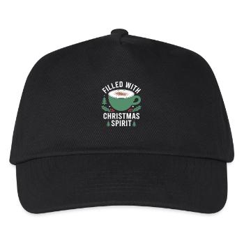 Gefüllt Mit Weihnachtsstimmung Tasse - Kinder Basecap - Schwarz - Vorne