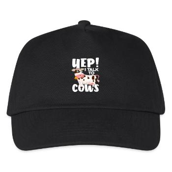 Yep! Ich Spreche Mit Kühen Lustige Kuh - Kinder Basecap - Schwarz - Vorne