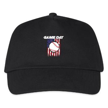Baseball Sports Joueur de baseball Lanceur Receveur États-Unis - Casquette de baseball Enfant - noir - Devant