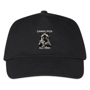 Drôles de chats Jeux Pizza Gamer Gamer Jeux - Casquette de baseball Enfant - noir - Devant