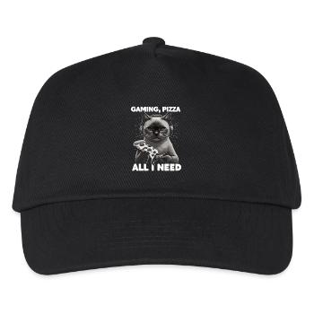 Drôles de chats Jeux Pizza Gamer Gamer Jeux - Casquette de baseball Enfant - noir - Devant