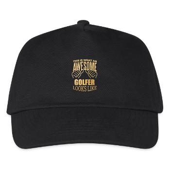 Golf Golf Golf - Kinder Basecap - Schwarz - Vorne