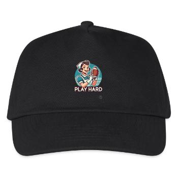 Femme au foyer de dessin animé rétro jouant au football américain - Casquette de baseball Enfant - noir - Devant