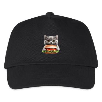 Cat Fast Food Burger Cats Hamburger Cat Lover - Kids’ Baseball Cap - black - Front