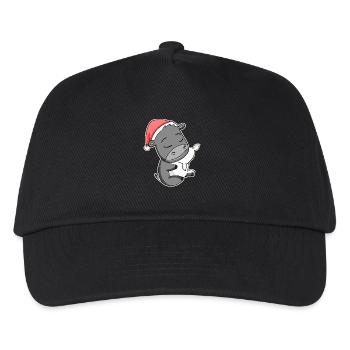 Esel Niedlich Müde Ausschlafen Weihnachten - Kinder Basecap - Schwarz - Vorne