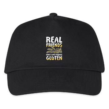 Real friends don’t give friends gluten - Kinder Basecap - Schwarz - Vorne