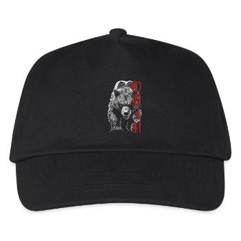Odin Grizzlybär Nordische Mythologie Wikinger - Kinder Basecap - Schwarz - Vorne