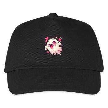 Cute Geist Gespenst Herzchen Halloween Spuk - Kinder Basecap - Schwarz - Vorne