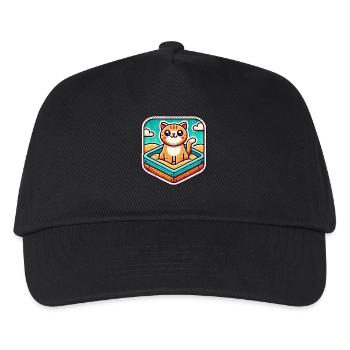 Chat mignon assis dans le bac à sable - Casquette de baseball Enfant - noir - Devant