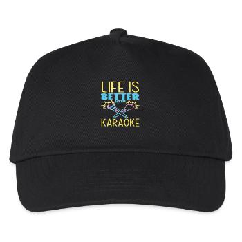 Das Leben Ist Besser Mit Karaoke - Kinder Basecap - Schwarz - Vorne