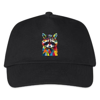 Waschbär - Kinder Basecap - Schwarz - Vorne