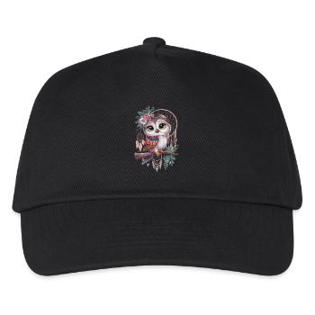 Eule Traumfänger Vogel Federn - Kinder Basecap - Schwarz - Vorne