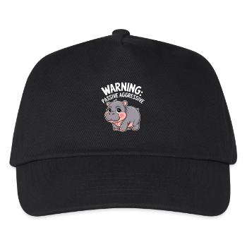 Moo Deng Attention : Passif Agressif - Casquette de baseball Enfant - noir - Devant