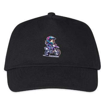 Motocross Femmes Filles Fille - Casquette de baseball Enfant - noir - Devant
