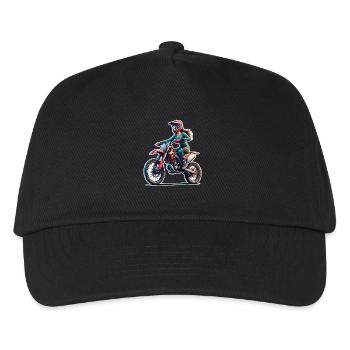 Motocross Femmes Filles Fille - Casquette de baseball Enfant - noir - Devant