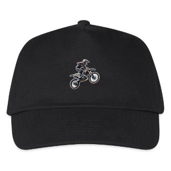Motocross - Kinder Basecap - Schwarz - Vorne