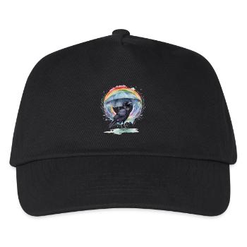 Rainbow Crow Crows Corbeau Corbeau Parapluie - Casquette de baseball Enfant - noir - Devant