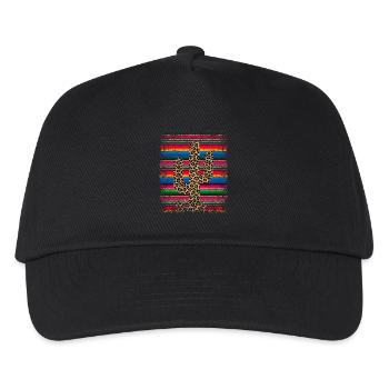 Serape Westliche Kuh Kaktus Leopard Land-Cowgirls - Kinder Basecap - Schwarz - Vorne