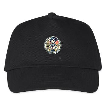 No shrimps: cartoon girl with corn on the cob - Kids’ Baseball Cap - black - Front