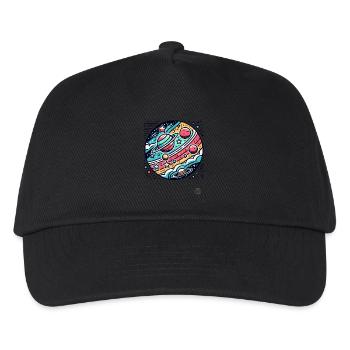 Retro Cartoon Space and Planets - Kids’ Baseball Cap - black - Front