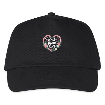 Best Mom Best Mom Ever Heart Floral Braid - Kids’ Baseball Cap - black - Front