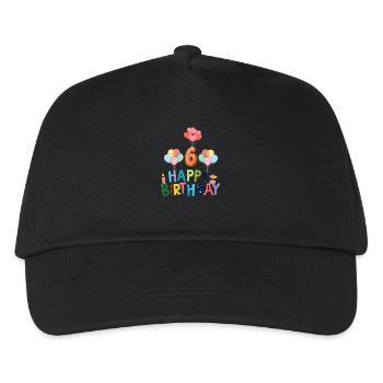 Happy Birthday 6 - Kinder Basecap - Schwarz - Vorne
