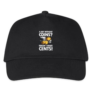 A Day Without Coins Doesn't Make Cents - Kinder Basecap - Schwarz - Vorne