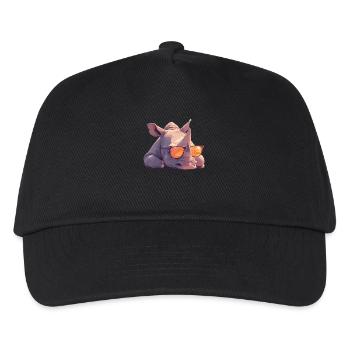 Rhino Nashörner Nashorn - Kinder Basecap - Schwarz - Vorne