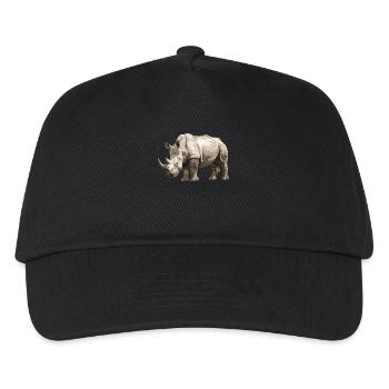 Rhino Nashörner Nashorn - Kinder Basecap - Schwarz - Vorne