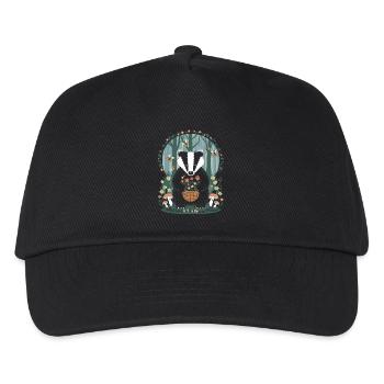 Cottagecore Blaireau Avec Des Fleurs Dans Les Bois - Casquette de baseball Enfant - noir - Devant