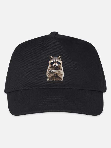 Waschbär - Kinder Basecap - Schwarz