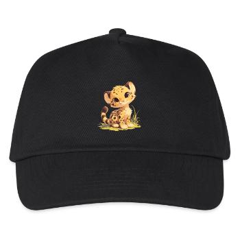 Cheetah Geparde Gepard - Kinder Basecap - Schwarz - Vorne