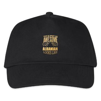 Albanien, Albanien, Albanien - Kinder Basecap - Schwarz - Vorne