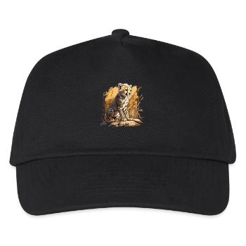 Cheetah Geparde Gepard - Kinder Basecap - Schwarz - Vorne