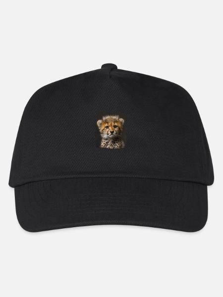 Cheetah Geparde Gepard - Kinder Basecap - Schwarz
