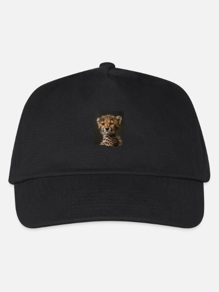 Cheetah Geparde Gepard - Kinder Basecap - Schwarz
