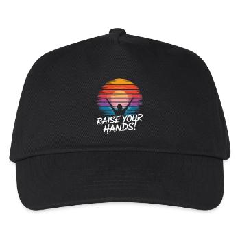 Sunset Silhouette mit inspirierender Botschaft - Kinder Basecap - Schwarz - Vorne