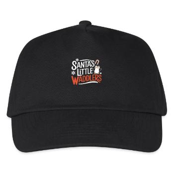 Santa's Little Waddle Kids Christmas Penguin - Kids’ Baseball Cap - black - Front