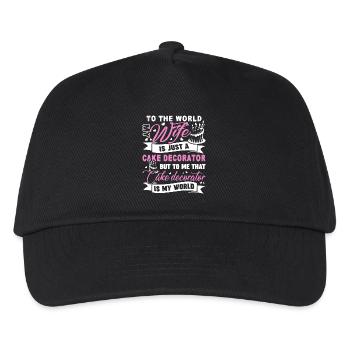 Cake Decorator Cake Decorator Is My World - Kids’ Baseball Cap - black - Front
