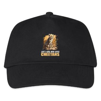 Cheetah Geparde Gepard - Kinder Basecap - Schwarz - Vorne